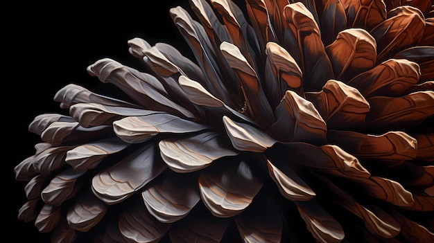 a pinecone in closeup