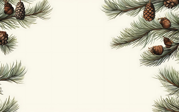 Pines cones seamless repeat pattern white background