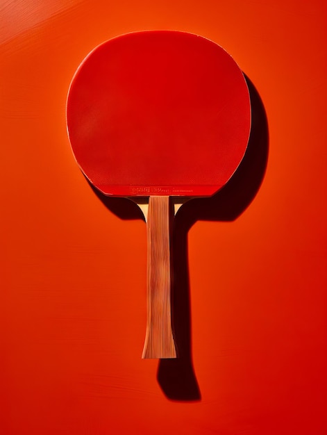 Photo a ping pong paddle on a red background