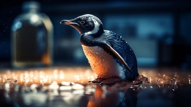 Pinguïn in de dierentuin Mooi paar pinguïns generatieve ai