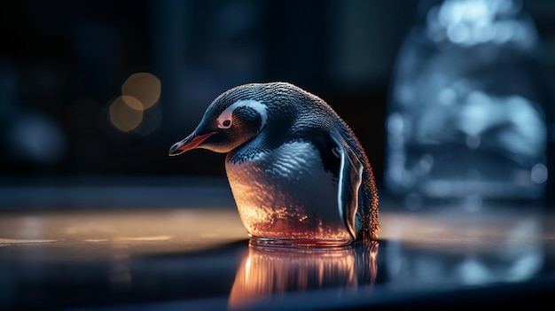 Pinguïn in de dierentuin Mooi paar pinguïns generatieve ai