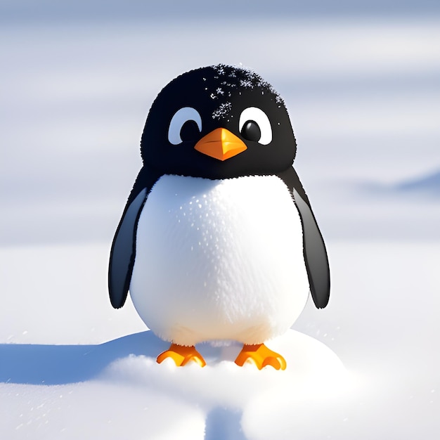 Pinguïn in de sneeuw