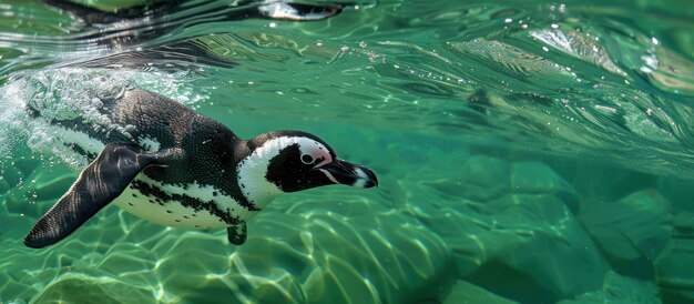 Pinguïn zwemt sierlijk in het water