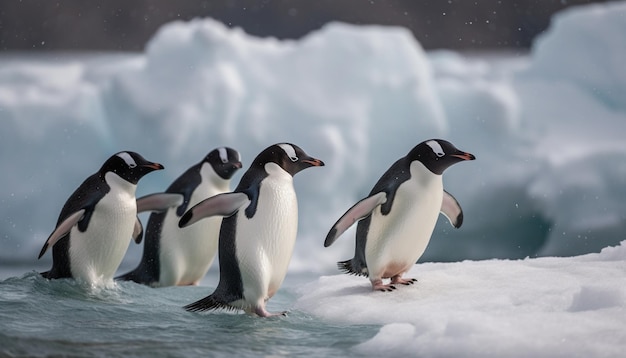 Pinguïns op een ijsberg in Antarctica