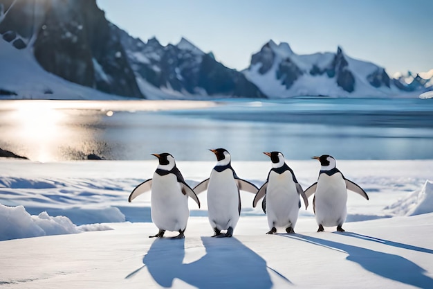 Pinguïns op het ijs in Antarctica