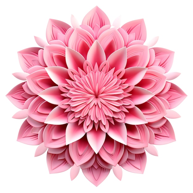 Pink 3D flower mandala art