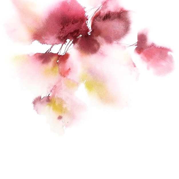 Розовый абстрактный цветочный фон Акварельные цветы живопись Свадебные приглашения Дизайн поздравительных открыток