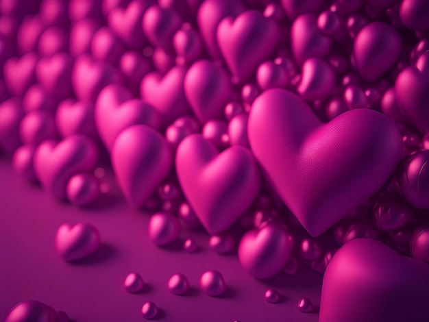 Pink abstract 3d heart AI Generated