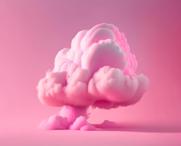 Романтическая концепция розового абстрактного облака, созданная AI