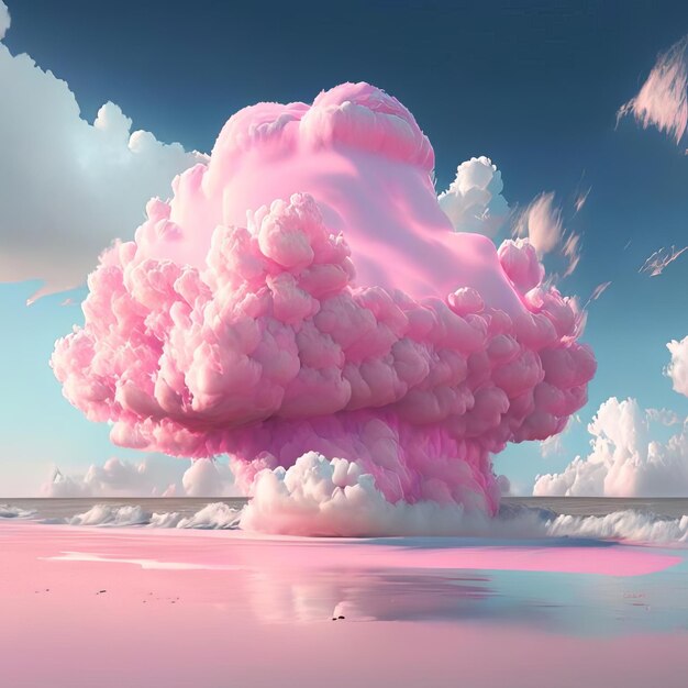 Pink abstract cloud romantic concept AI generated