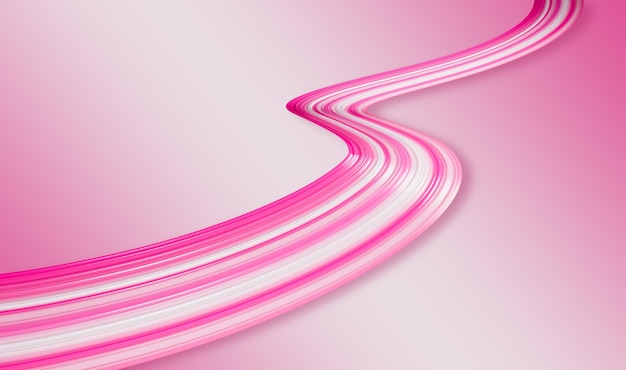 Pink abstract dynamic ribbon wave Pink paint brush stroke ribbon light pink background