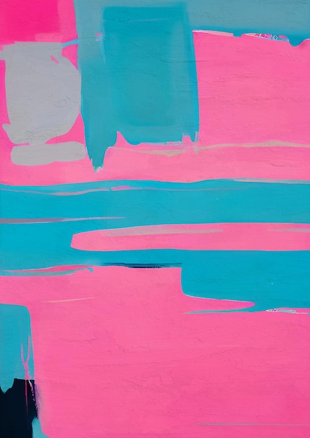 Pink Abstract Painting of Ocean Scenery