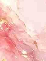 Photo a pink abstract painting with a gold pattern