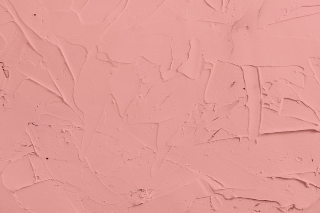 Pink abstract texture of surface covered with putty, panoramic image