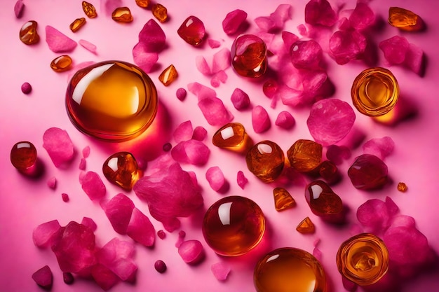 Pink amber product background