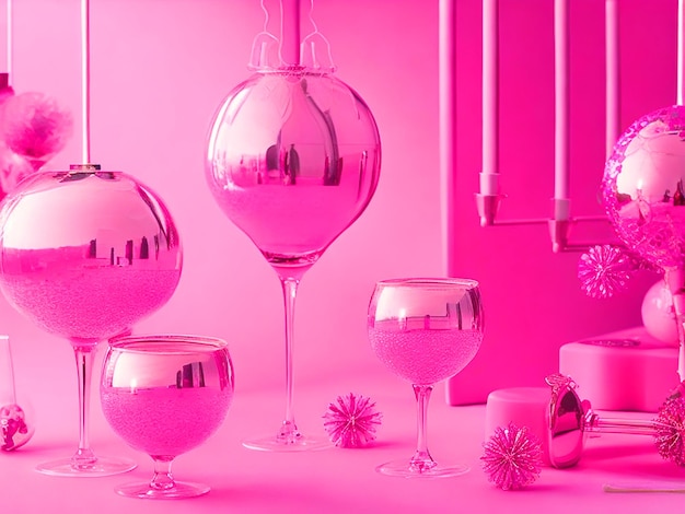 Photo pink ambientationnew year free image download