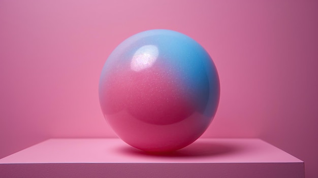 写真 ピンクと青いおもちゃ 丸いキャンディー プロダクトディスプレイ 3dレンダリング ai