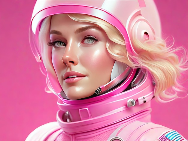 a pink astronaut blonde