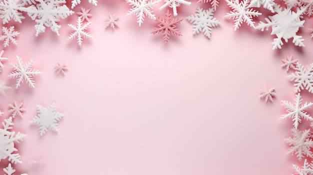 pink backdrop red stars christmas winter concept white snowflake