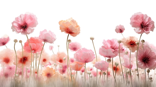 Pink background flowers Generative ai