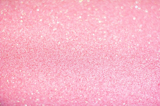 Sfondo rosa glitter bokeh, messa a fuoco morbida, sfocatura. sfondo per san valentino