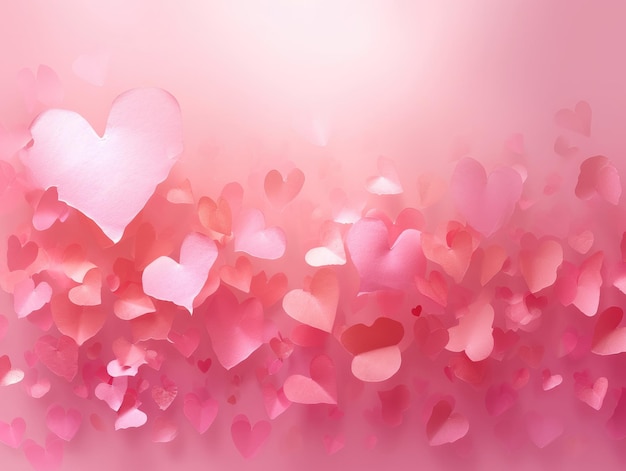 pink background of hearts