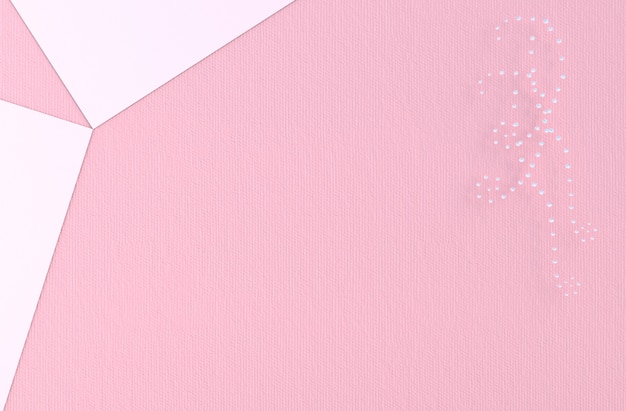 Pink background of love with diamond, jewelry heart. on Valentine's Day. 