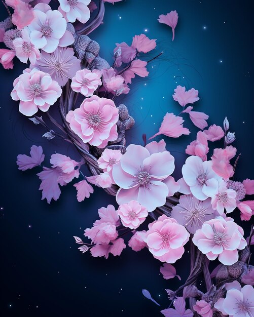 Pink Background for White Leaf Flowers