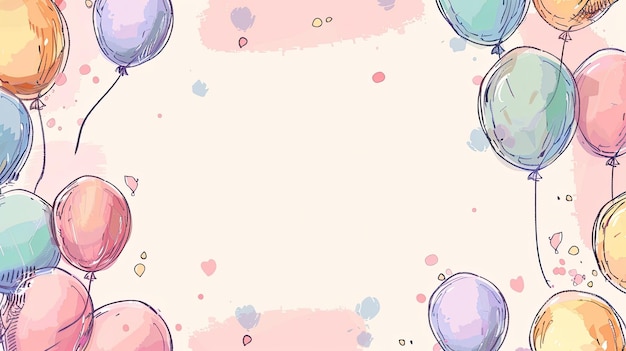 a pink background with balloons and dots