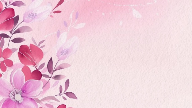 Pink background with a bouquet of flowers on a pink background