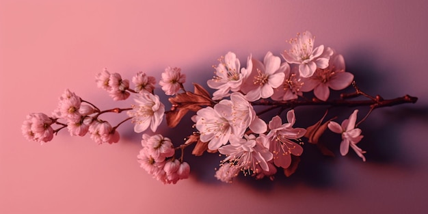 A pink background with a bunch of flowers