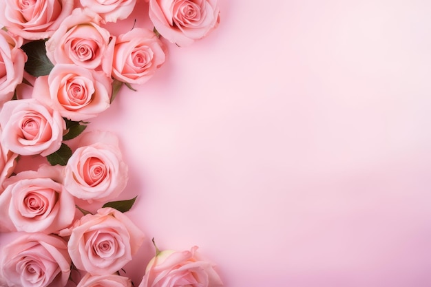 a pink background with a bunch of pink roses