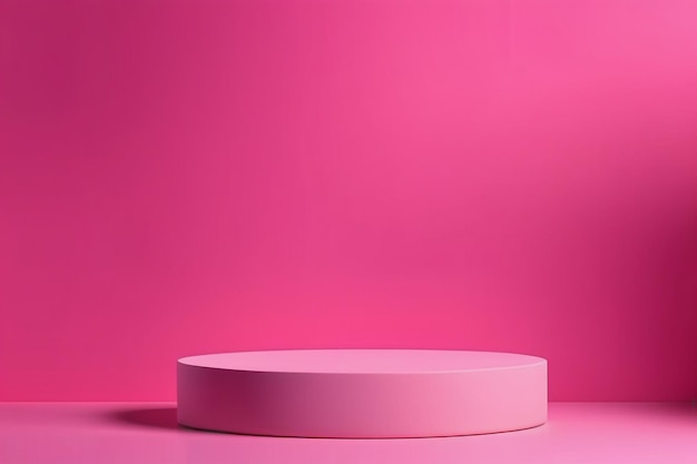 Pink background with cylinder podium and product mock up