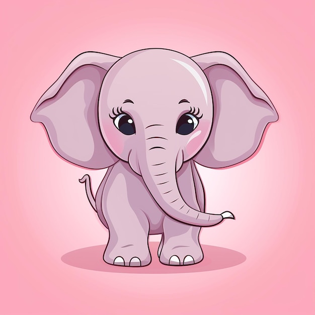 a pink background with an elephant on it