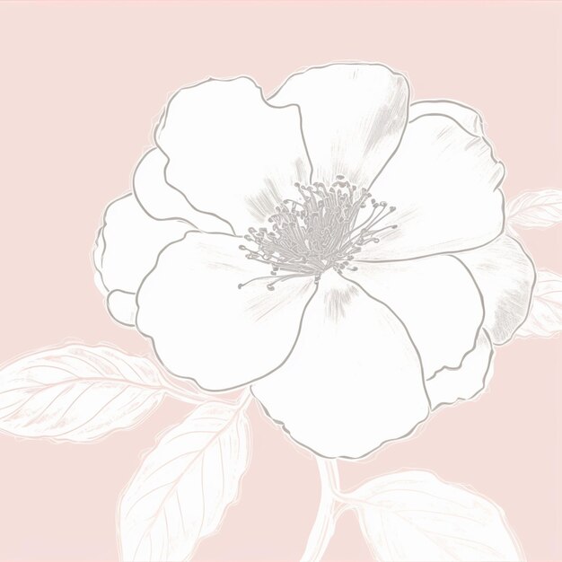 A pink background with a flower on it.