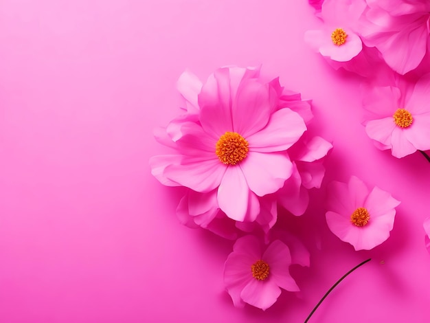 Pink Background With Flower Pink Flower Pink Background Generative Ai