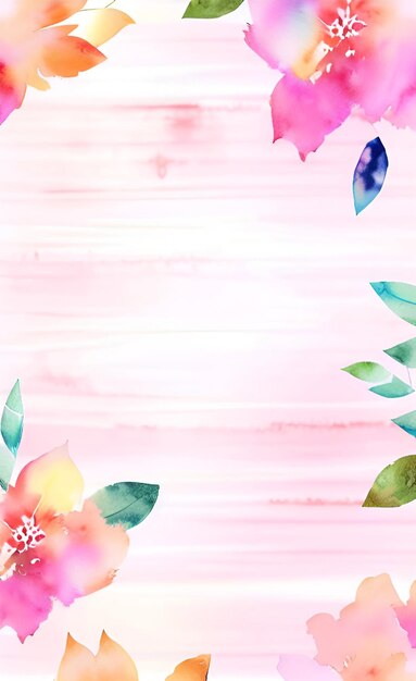 Pink background with flowers on a pink background