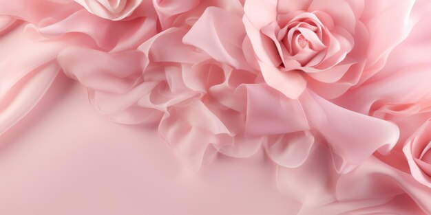 ピンクの花の背景で結婚式の招待状を作成する AI