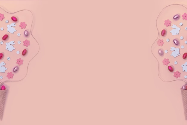 Pink background with a frame for text