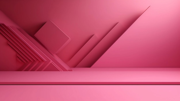 기하학적 패턴과 사각형이 있는 분홍색 배경