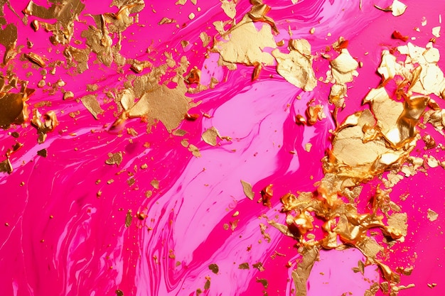 Pink background with gold particles