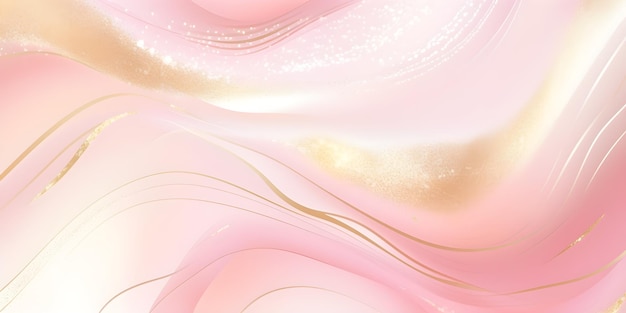 Pink background with gold and pink waves and a pink background.