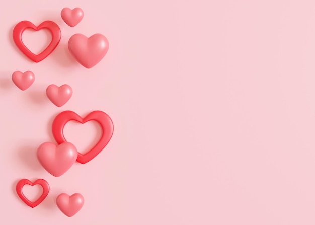 Premium Photo | Pink background with hearts and copy space ...