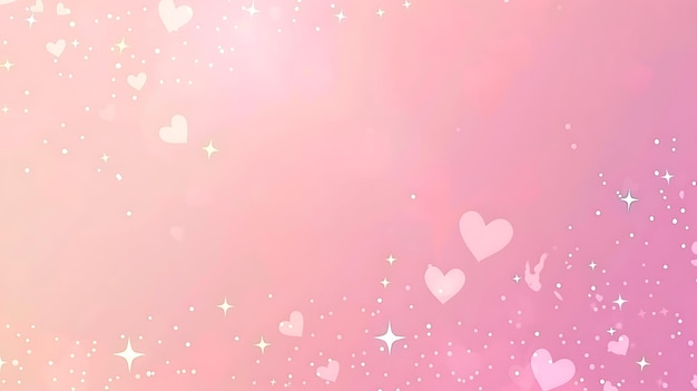 Photo pink background with hearts cute pastel unicorn background