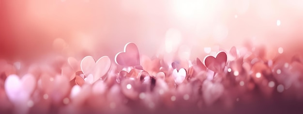 하트와 그것에 사랑이라는 단어가 있는 분홍색 배경