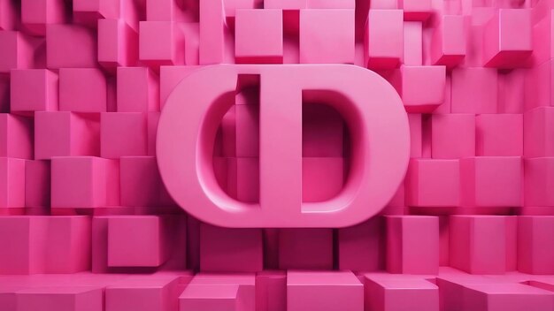 Pink background with the letters o and the number in pink