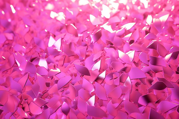 A pink background with a lot of confetti in the middle