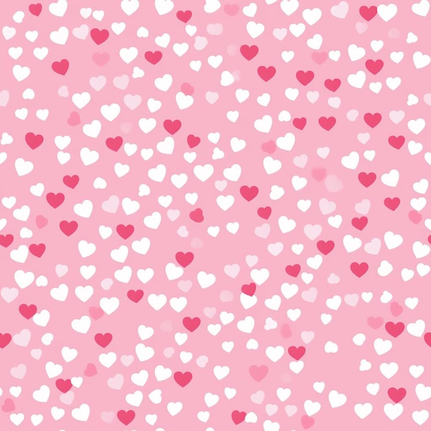 a pink background with many small hearts on it.