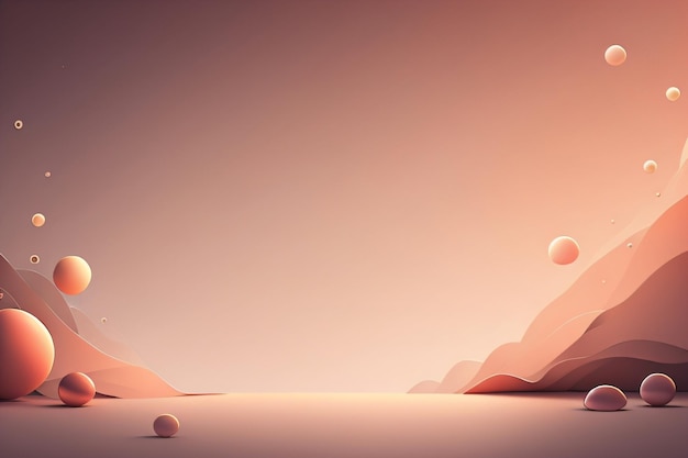 A pink background with mountains and a planet on it with generative ai