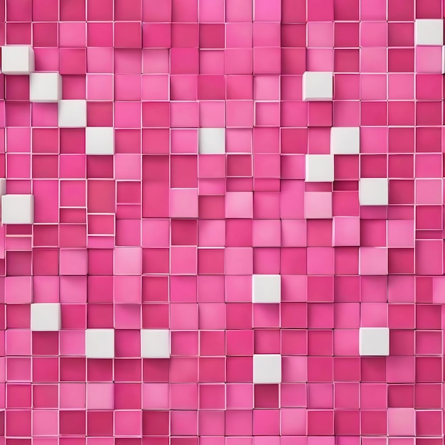 Photo a pink background with a pattern of white squares